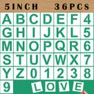 Conjunto de Stencils Mossdecal 36 Peças Letras e Números 5" Conjunto de Stencils Mossdecal 36 Peças Letras e Números 5"
