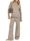 Conjunto de suéteres Caracilia, pulôver feminino de malha com calças largas Conjunto de suéteres Caracilia, pulôver feminino de malha com calças largas