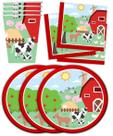 Conjunto de suprimentos de festa Animais de fazenda de aniversário para 16 crianças