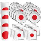 Conjunto de suprimentos de festa Birthday Galore Japan Flag for 16