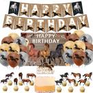Conjunto de suprimentos de festa Horse Birthday com capa de balão Banner