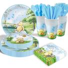 Conjunto de suprimentos para festas B4b3e 175 unidades Vintage Winnie Bear Blue