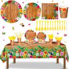 Conjunto de suprimentos para festas Frienda Tiki Theme Hawaiian serve 16 Conjunto de suprimentos para festas Frienda Tiki Theme Hawaiian serve 16