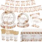 Conjunto de suprimentos para festas MEHOFOND Fall Pumpkin Baby Shower 194 unidades