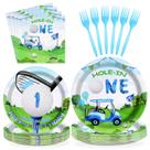 Conjunto de suprimentos para festas, o primeiro aniversário do Grencian Golf serve 24