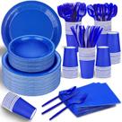 Conjunto de suprimentos para festas TWOWYHI Blue com 228 unidades para 30 convidados Conjunto de suprimentos para festas TWOWYHI Blue com 228 unidades para 30 convidados
