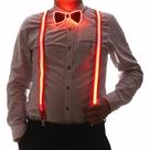 Conjunto de suspensórios e gravatas borboleta LED Brejkdo Red Light Up