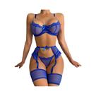 Conjunto De Sutiã Com Renda Transparente Para Mulheres, Lingerie Sexy Em Malha, Estilo Aberto
