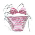 Conjunto de Sutiã e Calcinha Listrado Azul e Branco - Renda de Algodão - Sexy e Kawaii Conjunto de Sutiã e Calcinha Listrado Azul e Branco - Renda de Algodão - Sexy e Kawaii