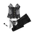 Conjunto De Sutiã E Calcinha Modelador Sexy Com Bordado Espinha De Peixe, Alça Traseira E Abertura Conjunto De Sutiã E Calcinha Modelador Sexy Com Bordado Espinha De Peixe, Alça Traseira E Abertura