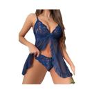 Conjunto De Sutiã E Calcinhas Sexy Em Renda plus Size, Camisola Transparente Em Tule, Pijamas Com