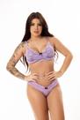 Conjunto de Sutiã Sem Bojo com Aro e Calcinha Renda Sexy Transparente Lingerie Sensual