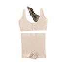 Conjunto De Sutiã Sem Costura Com Decote Em V E Shorts De Cintura Alta Para Mulheres, Lingerie Sexy Conjunto De Sutiã Sem Costura Com Decote Em V E Shorts De Cintura Alta Para Mulheres, Lingerie Sexy