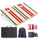 Conjunto de tábuas Cornhole FESHIR 91x61 cm, madeira maciça, 8 pufes