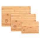 Conjunto de tábuas de corte de bambu MasterChef 3 naturais reversíveis