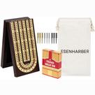 Conjunto de tábuas de cribbage ESENHARBER dobrável de madeira com 9 pinos Conjunto de tábuas de cribbage ESENHARBER dobrável de madeira com 9 pinos