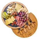 Conjunto de tábuas de queijo BlauKe Bamboo com faca e ardósia redonda de 30 cm