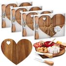 Conjunto de tábuas de queijos Patelai Heart Shape Acacia Color 4 Guest