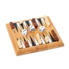 Conjunto de tabuleiro de viagem portátil Backgammon Game Mini de madeira