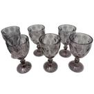 Conjunto de Taças Cristal Ecológico Diamante 340ml Com 6 Peças Grafite - Bela Flor