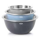 Conjunto de taças de mistura OXO Good Grips em aço inoxidável 4,7 L azul/cinza