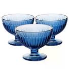 Conjunto de Taças de Sobremesa de Vidro Blue Athena de 260ML com 3 Peças
