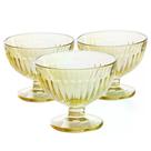 Conjunto de Taças de Sobremesa de Vidro Gold Athena de 260ML com 3 Peças