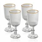Conjunto de Taças de Vidro Licor Fio de Ouro Graffiato Lines 75ml Wolff
