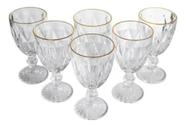Conjunto de taças diamond mark blank elegance fio dourado 325ml