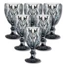 Conjunto de Taças Kit 6 Peças Modelo Diamond 320ML Cristal Fumê Para Suco Água Mesa Posta - 123 Útil