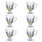 Conjunto de Taças para Cappuccino Lavanda Hand Painting 190ML Cristal Lyor