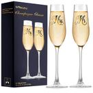 Conjunto de taças para champanhe Mfacoy Mr & Mrs 15 cm 180 ml Conjunto de taças para champanhe Mfacoy Mr & Mrs 15 cm 180 ml