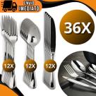Conjunto de Talheres 36 Peças Aço Inox 12 Facas 12 Garfos e 12 Colheres de Mesa Prime Casa Cozinha Conjunto de Talheres 36 Peças Aço Inox 12 Facas 12 Garfos e 12 Colheres de Mesa Prime Casa Cozinha