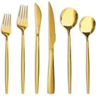 Conjunto de Talheres Astercook 24 Peças em Aço Inoxidável Dourado Conjunto de Talheres Astercook 24 Peças em Aço Inoxidável Dourado