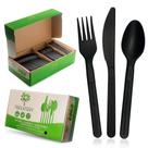 Conjunto de talheres compostáveis Treeatery 380 peças de carvão preto