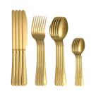 Conjunto De Talheres De Aço Inoxidável Dourado 24 Peças Faca Garfo Colher Bife Sobremesa Retrô