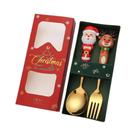 Conjunto De Talheres De Aço Inoxidável Para Natal 2/4/6 Peças Colher Garfo Sobremesa Café Chá Conjunto De Talheres De Aço Inoxidável Para Natal 2/4/6 Peças Colher Garfo Sobremesa Café Chá