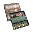 Conjunto De Talheres De Aço Inoxidável Para O Natal 2/4/6 Peças, Conjunto De Colher E Garfo,