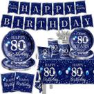 Conjunto de talheres de aniversário GREHUMOR 80th Birthday Sliver Blue Conjunto de talheres de aniversário GREHUMOR 80th Birthday Sliver Blue