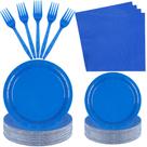 Conjunto de talheres de festa descartáveis Fairooth Blue 100 unidades Conjunto de talheres de festa descartáveis Fairooth Blue 100 unidades