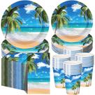 Conjunto de talheres de festa Funnymoom Tropical Beach 250 unidades para 50