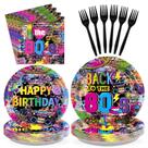 Conjunto de talheres de festa Grencian 80's Back to The 80s 96 unidades