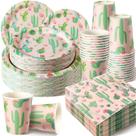 Conjunto de talheres de festa Hsei Cactus 250 unidades para 50 convidados