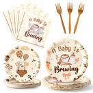 Conjunto de talheres de festa K1tpde Coffee Baby Shower - 96 unidades Conjunto de talheres de festa K1tpde Coffee Baby Shower - 96 unidades