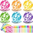Conjunto de talheres de festa Nitial Hibiscus Theme 120 unidades para 24