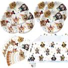 Conjunto de talheres de festa OULUN Dog Theme com 20 pratos e 20 guardanapos