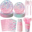 Conjunto de talheres de festa SiliFine Mermaid 336 unidades para 48 convidados