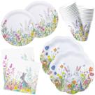 Conjunto de talheres de festa YY Easter 100PCS descartável com pratos Conjunto de talheres de festa YY Easter 100PCS descartável com pratos