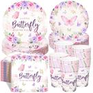 Conjunto de talheres de festa Ziliny Butterfly Baby Shower 250 unidades