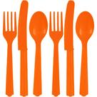 Conjunto de talheres de plástico Amscan Orange Peel Assorted (24 unidades)